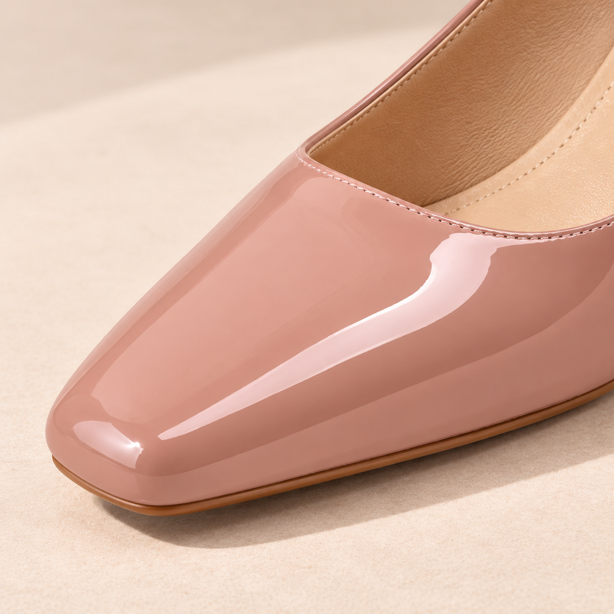 Women's Square Toe Slingback Pumps with Block Heel and Adjustable Strap alternate view
