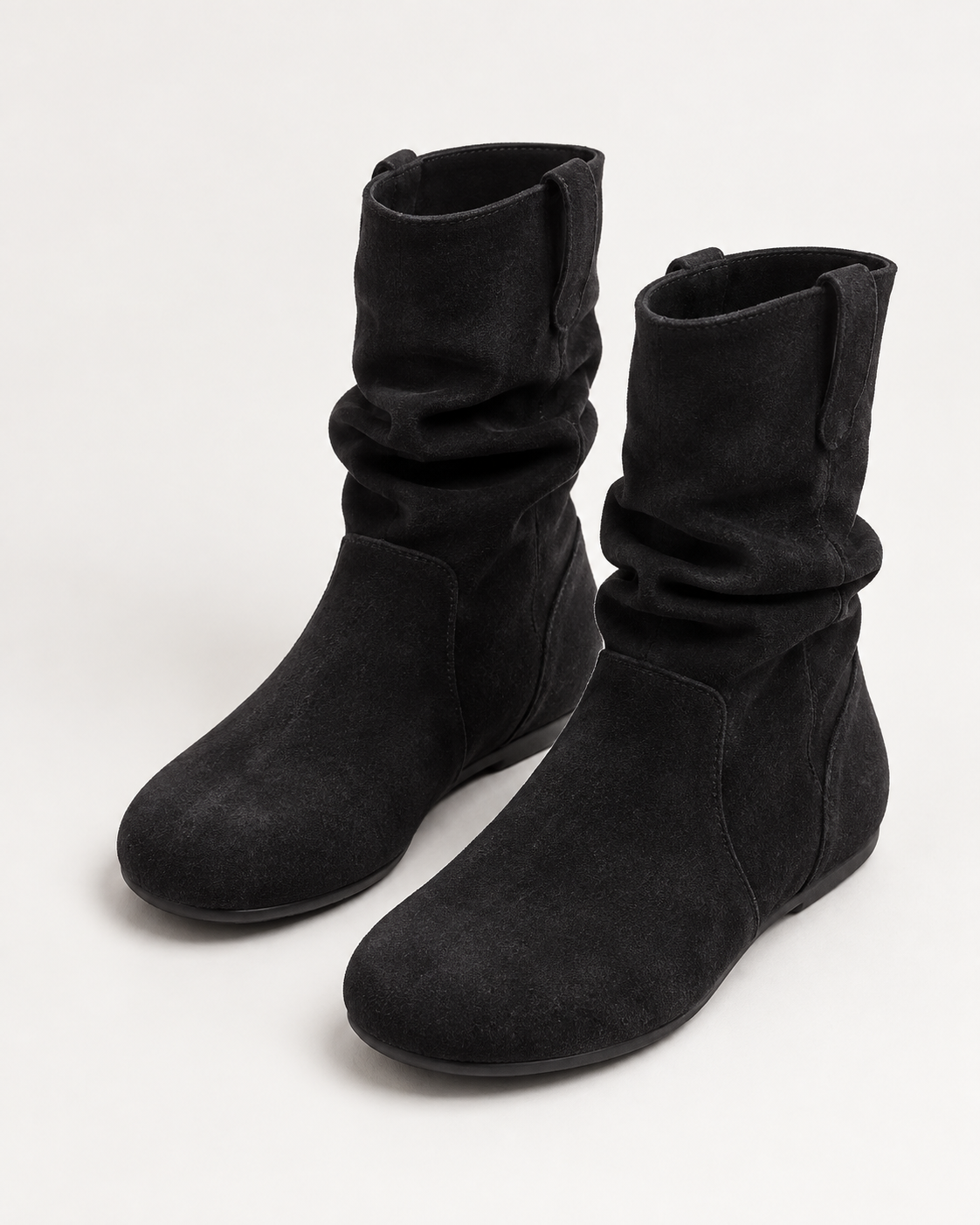 Women's Casual Slouch Ankle Boots with Round Toe, Flat Sole and Pull-On Design alternate view