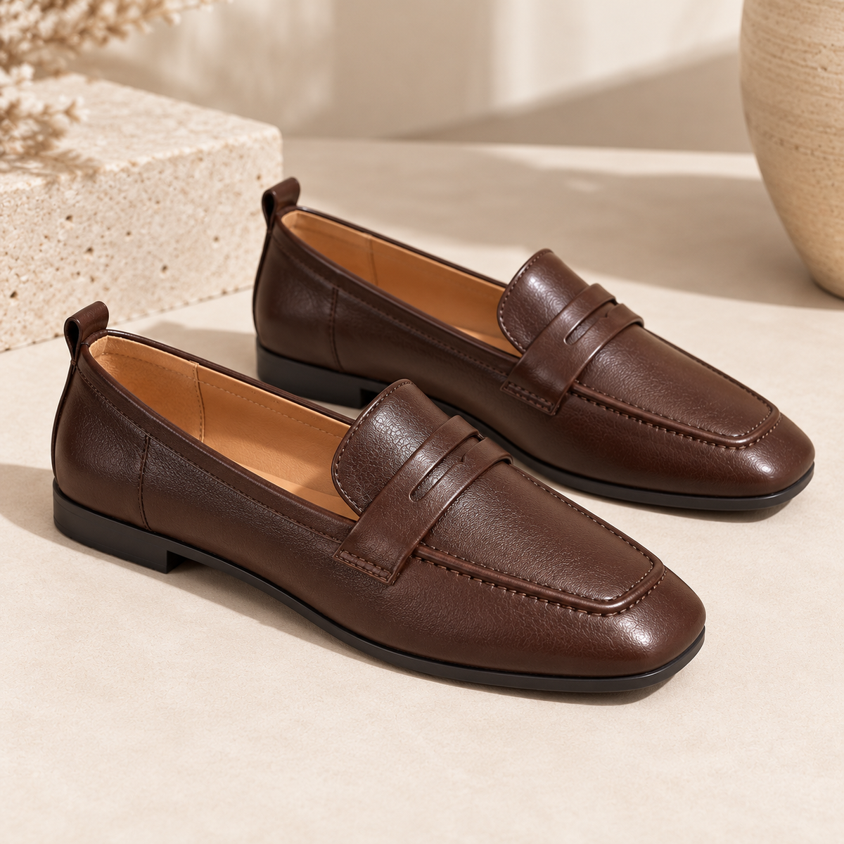Women's Casual Slip-On Loafers with Round Toe, Flat Sole and Low Heel alternate view