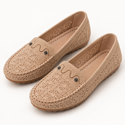 Women's Slip-On Loafers with Floral Cutout Design and Lightweight Flat Sole alternate view