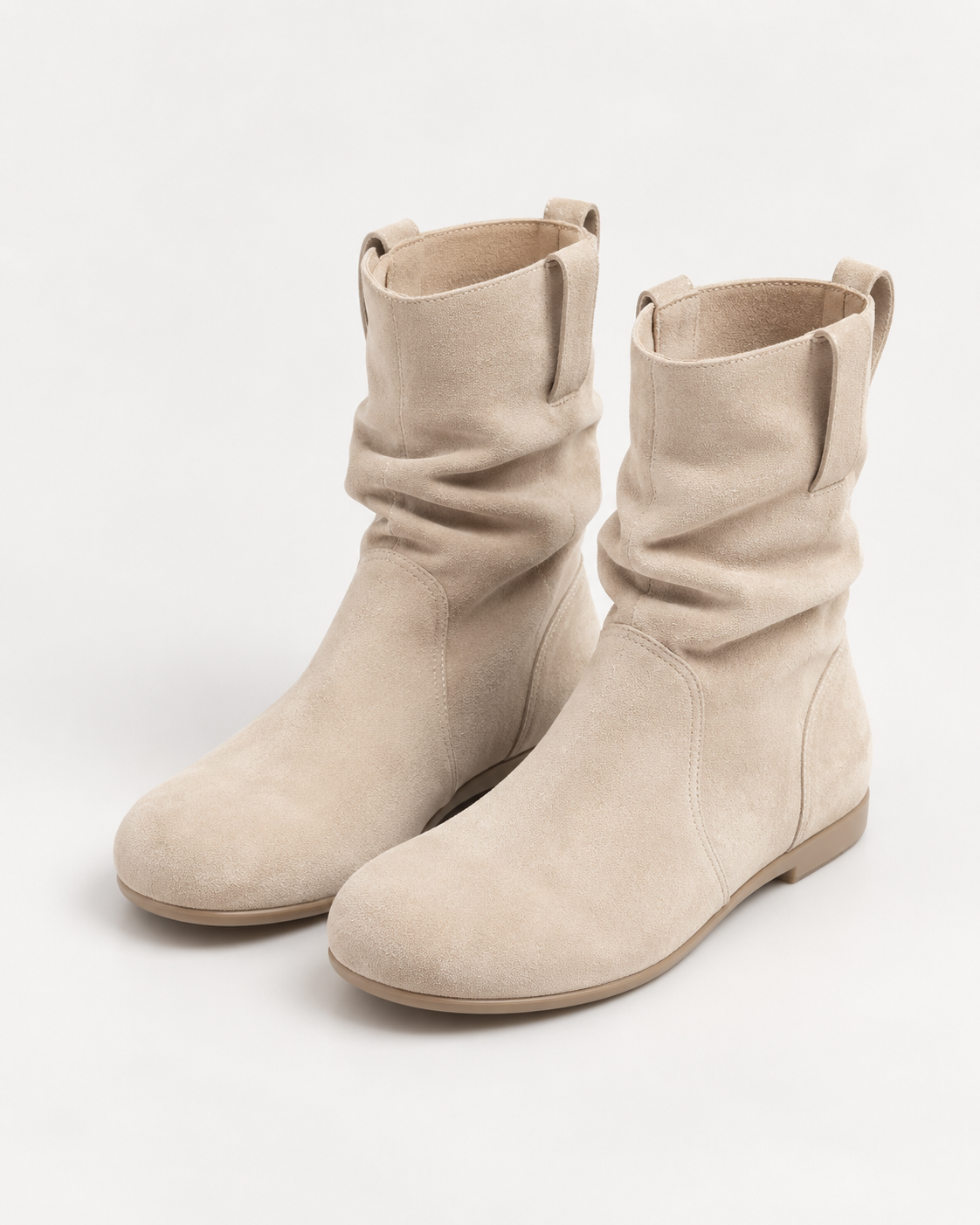 Women's Casual Slouch Ankle Boots with Round Toe, Flat Sole and Pull-On Design alternate view
