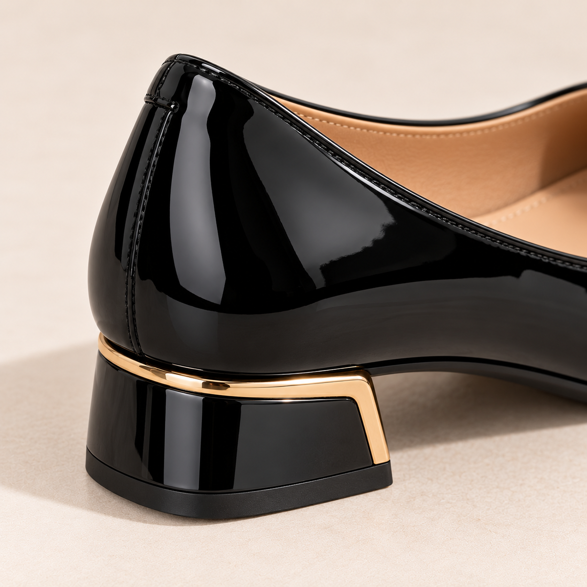 Women's Patent Leather Low Heel Pumps with Bow Detail alternate view