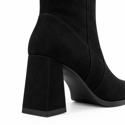 Women's Knee-High Block Heel Boots with Almond Toe and Tall Stretch Shaft alternate view