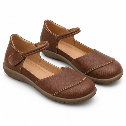 Women's Mary Jane Flats with Round Toe, Instep Strap and Textured Upper alternate view