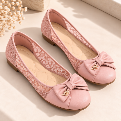Women's Mesh Ballet Flats with Bow Detail and Round Toe alternate view