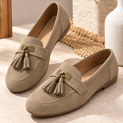 Women's Tassel Loafers with Round Toe, Shallow Vamp and Flat Casual Sole product image