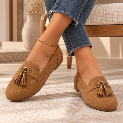 Women's Tassel Loafers with Round Toe, Shallow Vamp and Flat Casual Sole alternate view