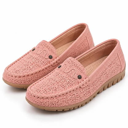 Women's Slip-On Loafers with Floral Cutout Design and Lightweight Flat Sole alternate view