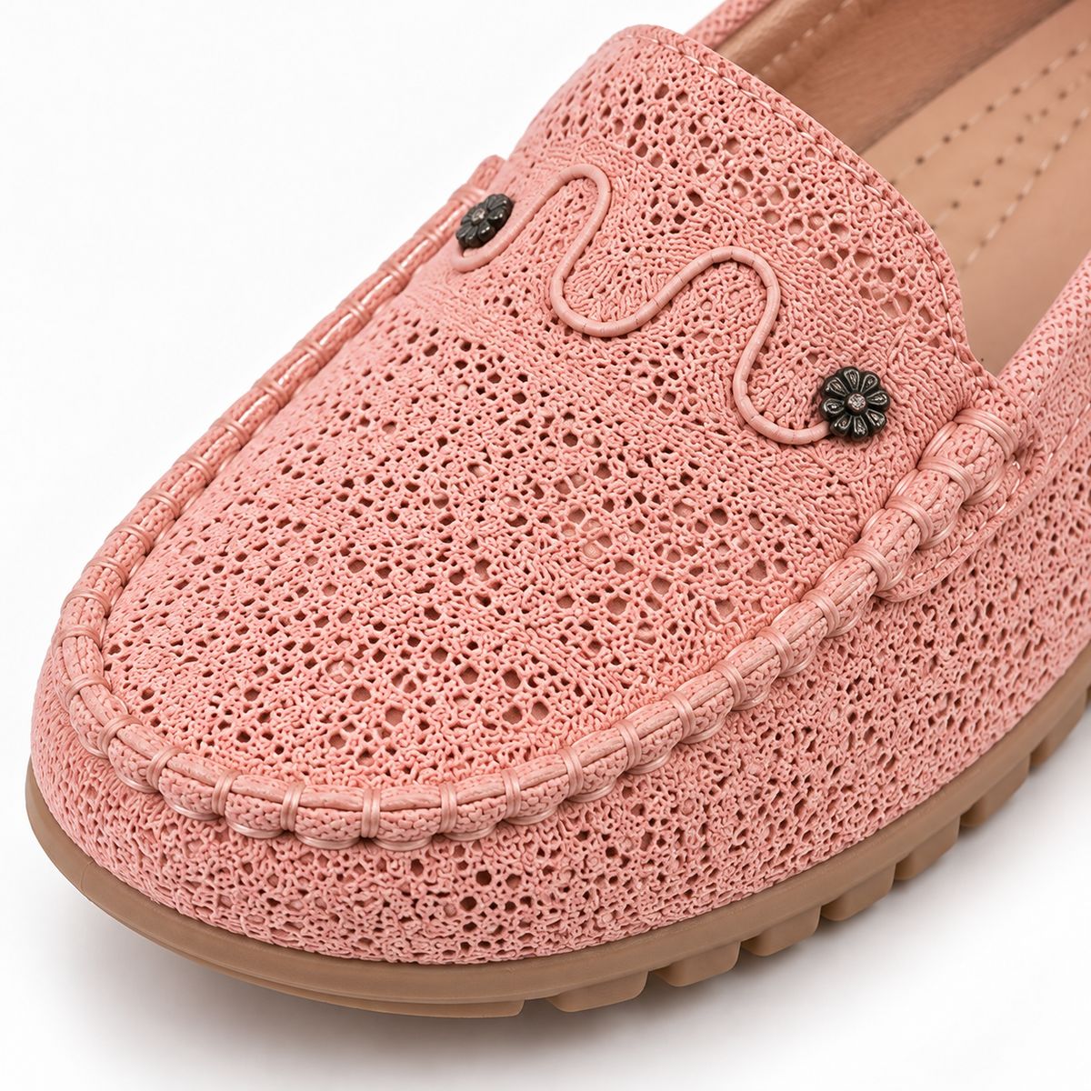 Women's Slip-On Loafers with Floral Cutout Design and Lightweight Flat Sole alternate view