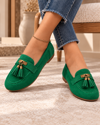Women's Tassel Loafers with Round Toe, Shallow Vamp and Flat Casual Sole alternate view